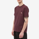 Armor-Lux Men's Organic Logo Pocket T-Shirt in Dark Burgundy