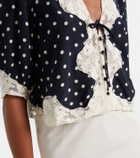 Rixo Ursula polka-dot crêpe de chine top