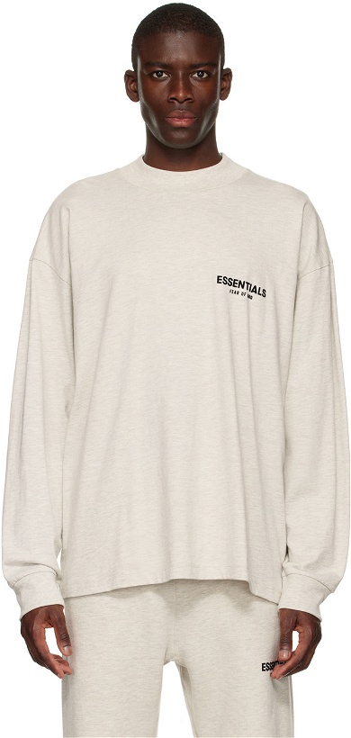 Photo: Fear of God ESSENTIALS Off-White Cotton Long Sleeve T-Shirt