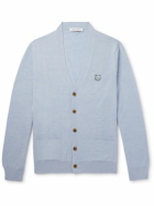 Maison Kitsuné - Slim-Fit Logo-Appliquéd Wool Cardigan - Blue