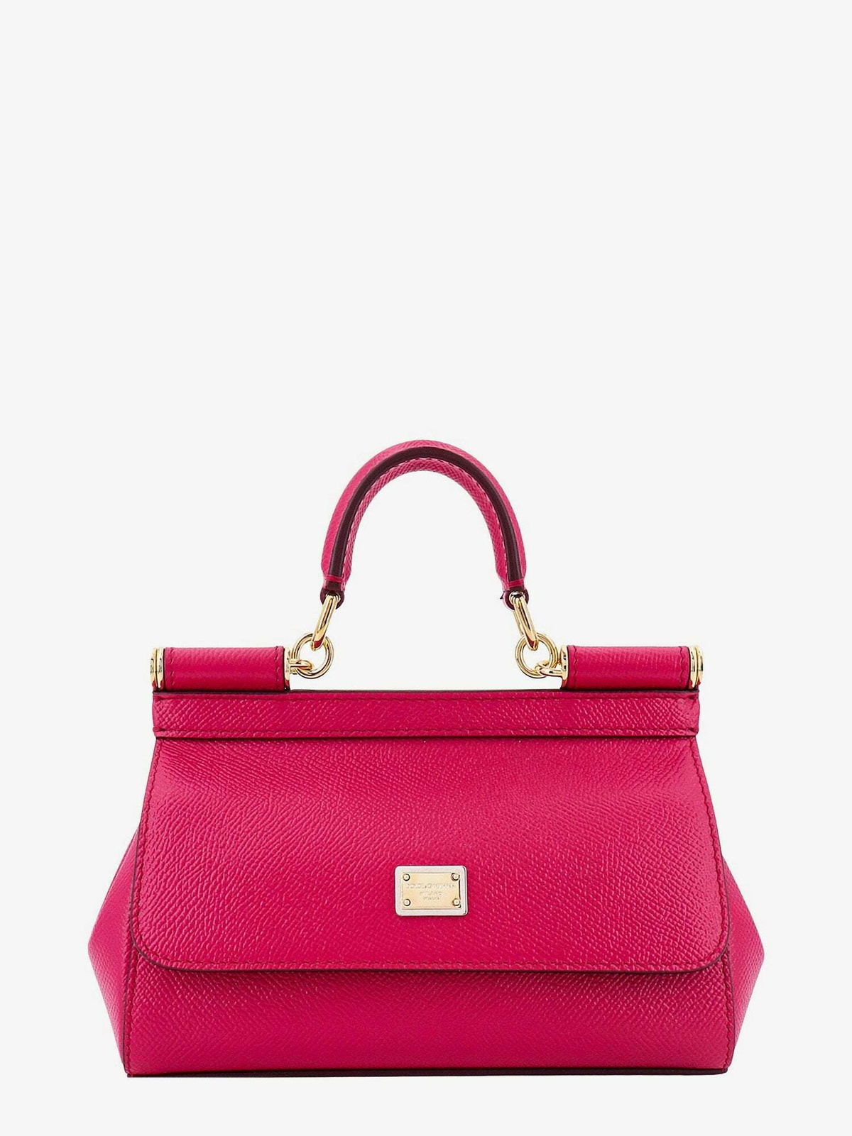 X Kim Sicily Small Leather Shoulder Bag in Pink - Dolce Gabbana