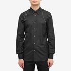 Alexander McQueen Men's Contrast Stitch Harness Shirt in Black