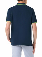 MC2 Saint Barth Blue Piquet Polo With St. Barth Logo And Contrasts