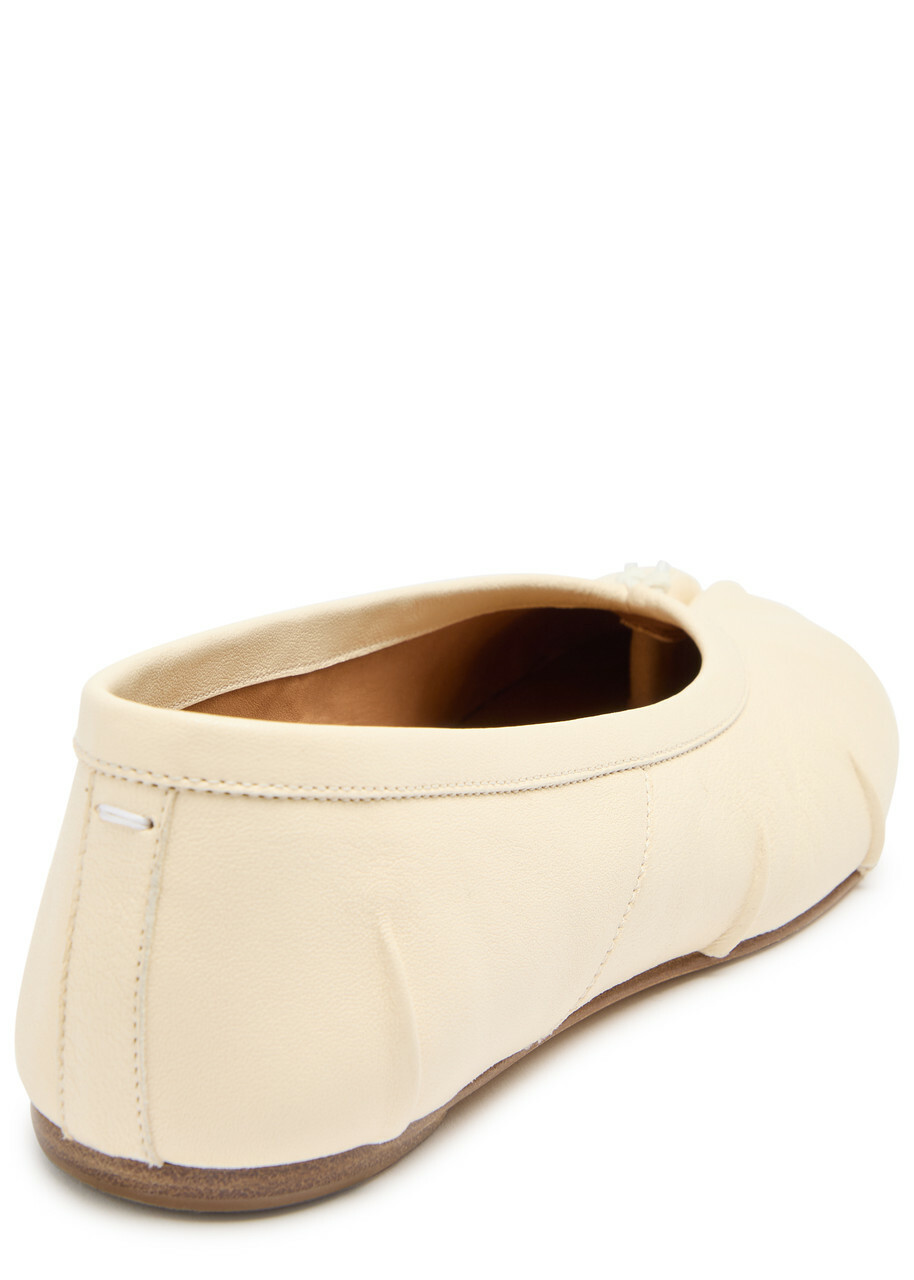 Maison Margiela Tabi Leather Ballet Flats Ivory Maison Margiela