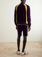 Valentino Garavani - Appliquéd Cotton-Blend Velvet Track Jacket - Purple