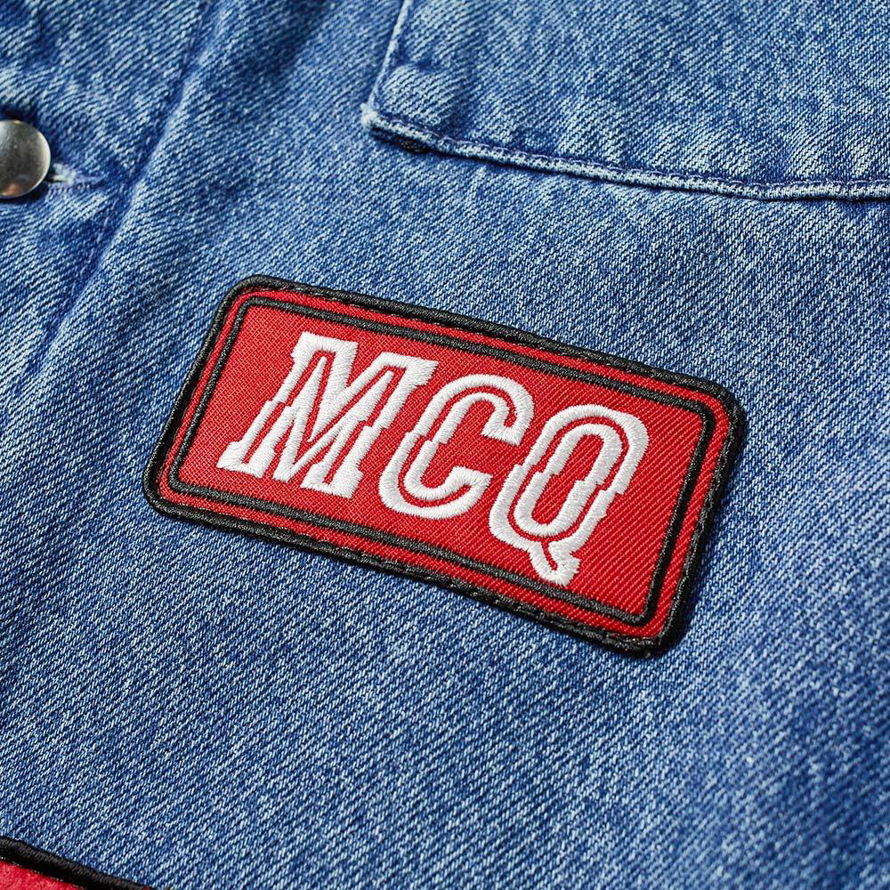 Patchwork Denim Jacket in Blue - Alexander Mc Queen