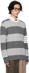 Thom Browne Gray 4-Bar Sweater