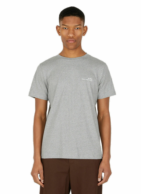 Photo: Item Address Print T-Shirt in Grey