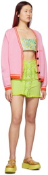 MSGM Green Denim Skirt