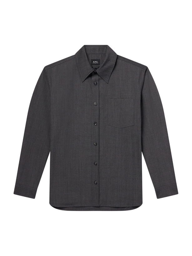 Photo: A.P.C. - Malaury Recycled Poplin Shirt - Gray