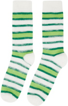 Marni SSENSE Exclusive White & Green Socks