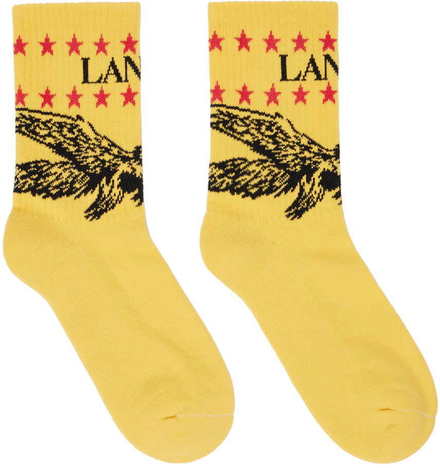 Photo: Lanvin Yellow Future Edition Logo Eagle Socks