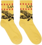 Lanvin Yellow Future Edition Logo Eagle Socks