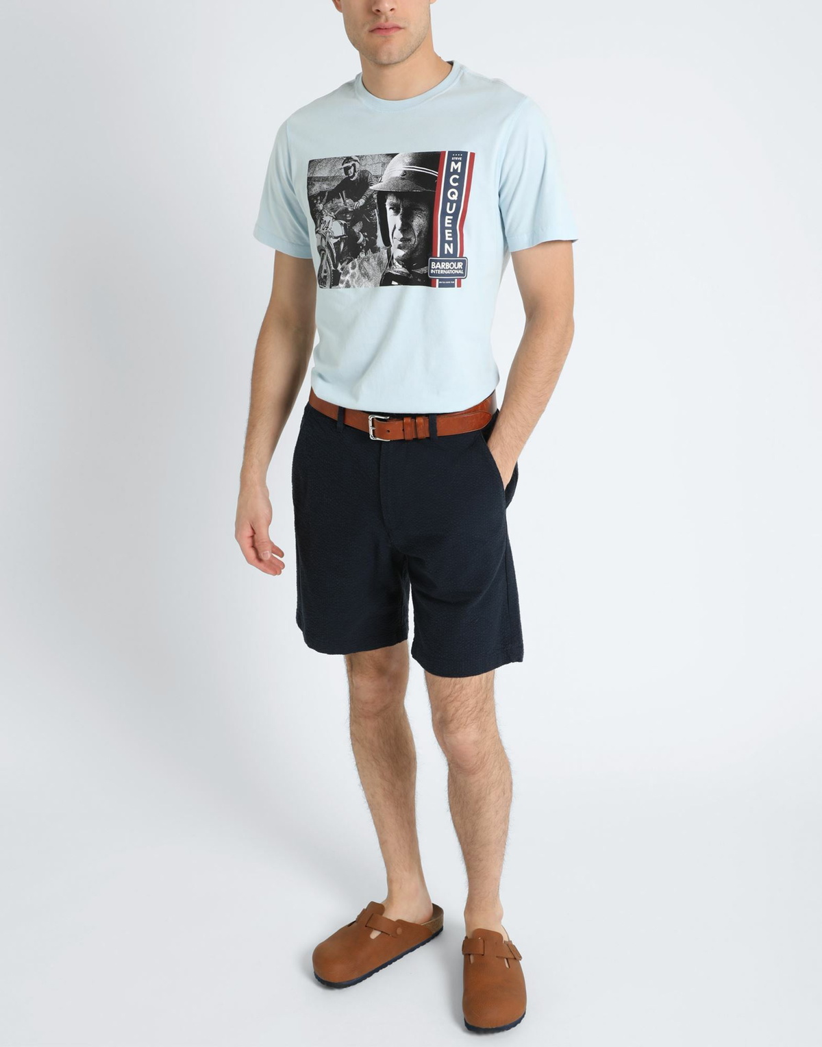 Barbour Mens T-shirt Sky in Blue