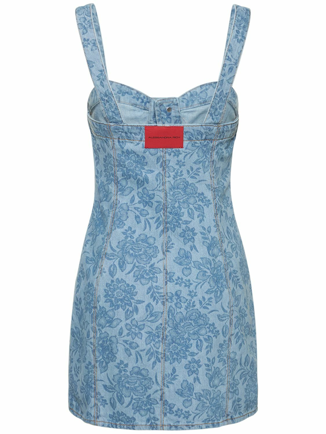 alessandra rich denim dress Alessandra Rich Denim Mini Dress In Blue - 69% Off