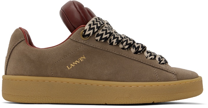 Photo: Lanvin Taupe & Burgundy Future Edition Hyper Curb Sneakers