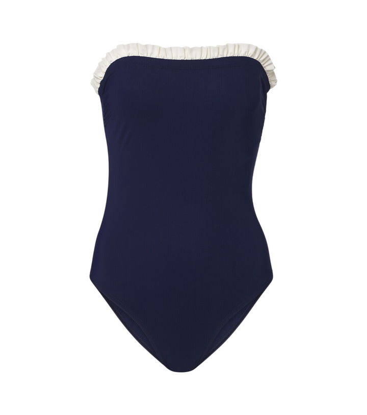 Photo: Karla Colletto Basics ruffled strapless swimsuit
