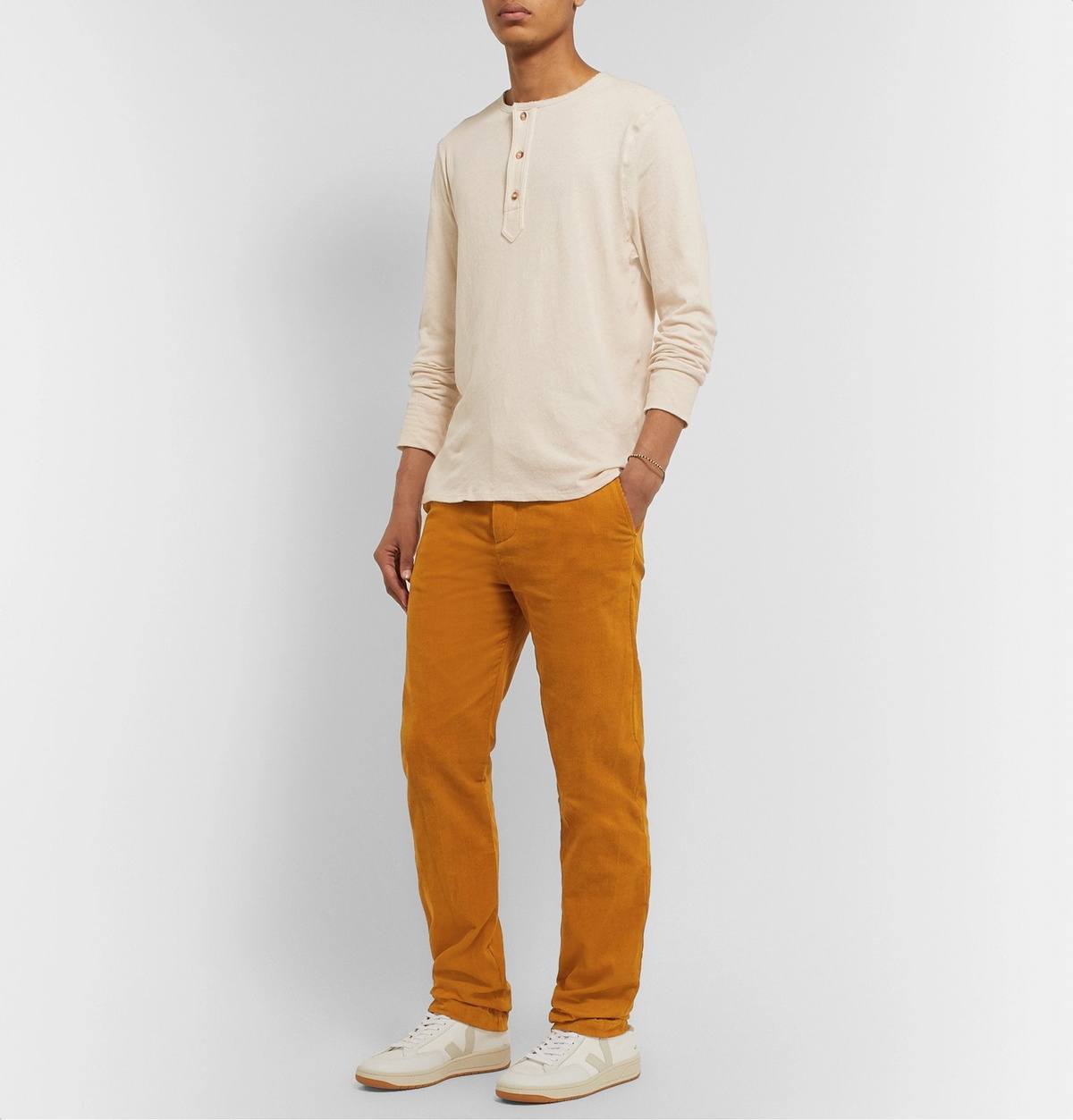 Tempus Now - Slim-Fit Cotton-Jersey Henley T-Shirt - Neutrals