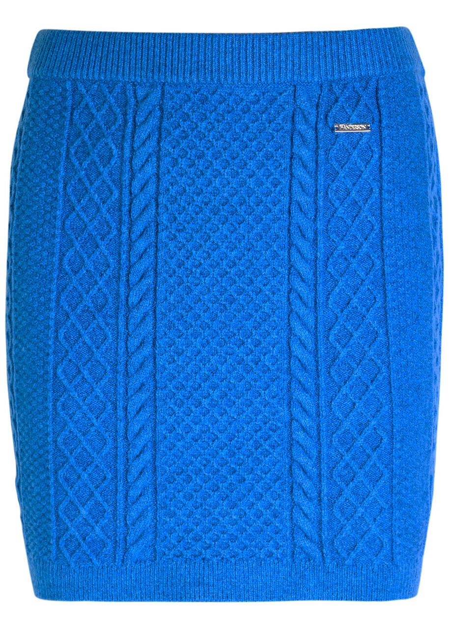 JW Anderson Cable-knit Mini Skirt Blue