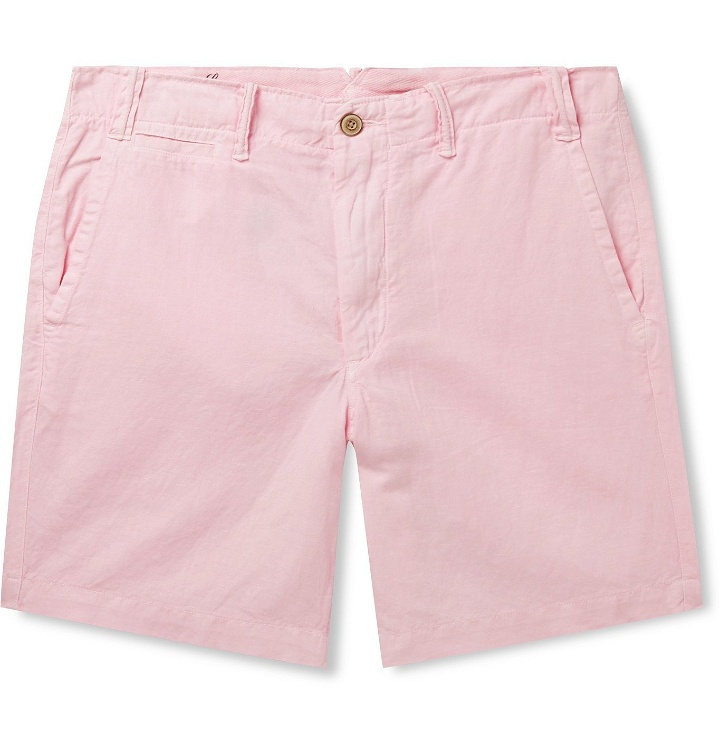 Photo: Polo Ralph Lauren - Maritime Slim-Fit Linen and Cotton-Blend Shorts - Pink