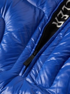 Moncler Genius - adidas Originals Chambery Canvas-Trimmed Quilted Glossed-Shell Hooded Down Jacket - Blue