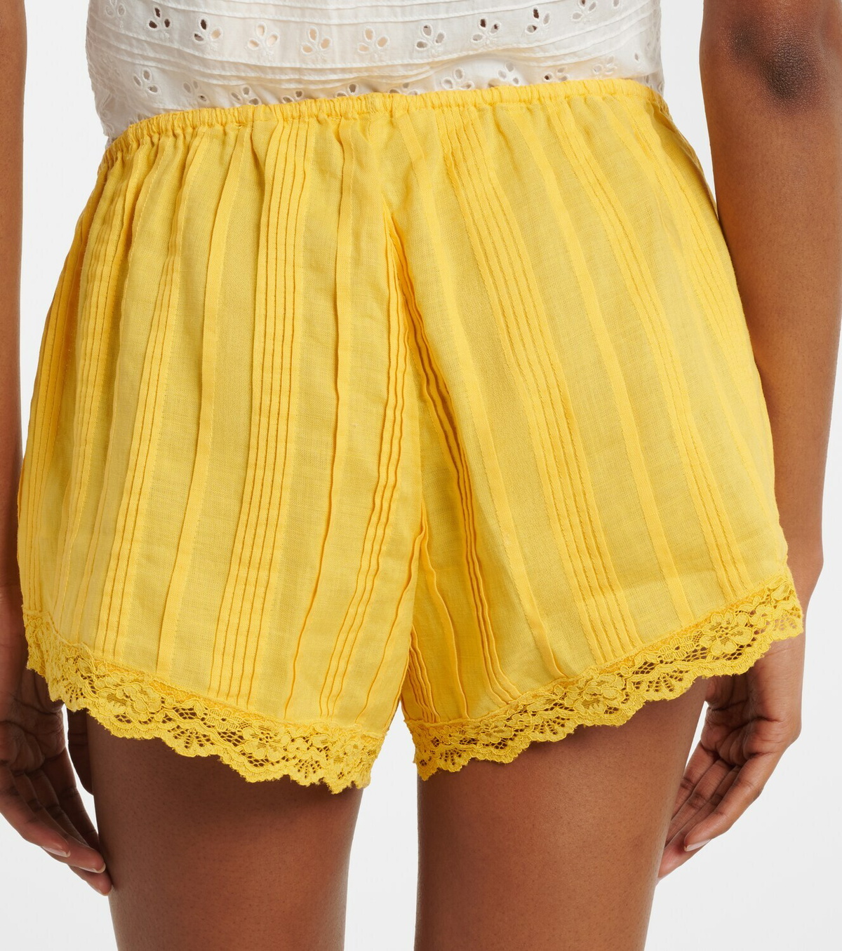 Dôen Leda lace-trimmed shorts