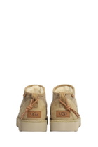 UGG Ultra Mini Crafted Low Heels Ankle Boots In Beige Suede