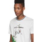 Dolce and Gabbana White Orchid Print T-Shirt