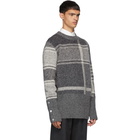 Thom Browne Grey Plaid Oversized Crewneck Pullover