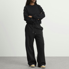 Air Jordan Women's Flight Fleece Open Hem Pant in Black/Smoke Grey