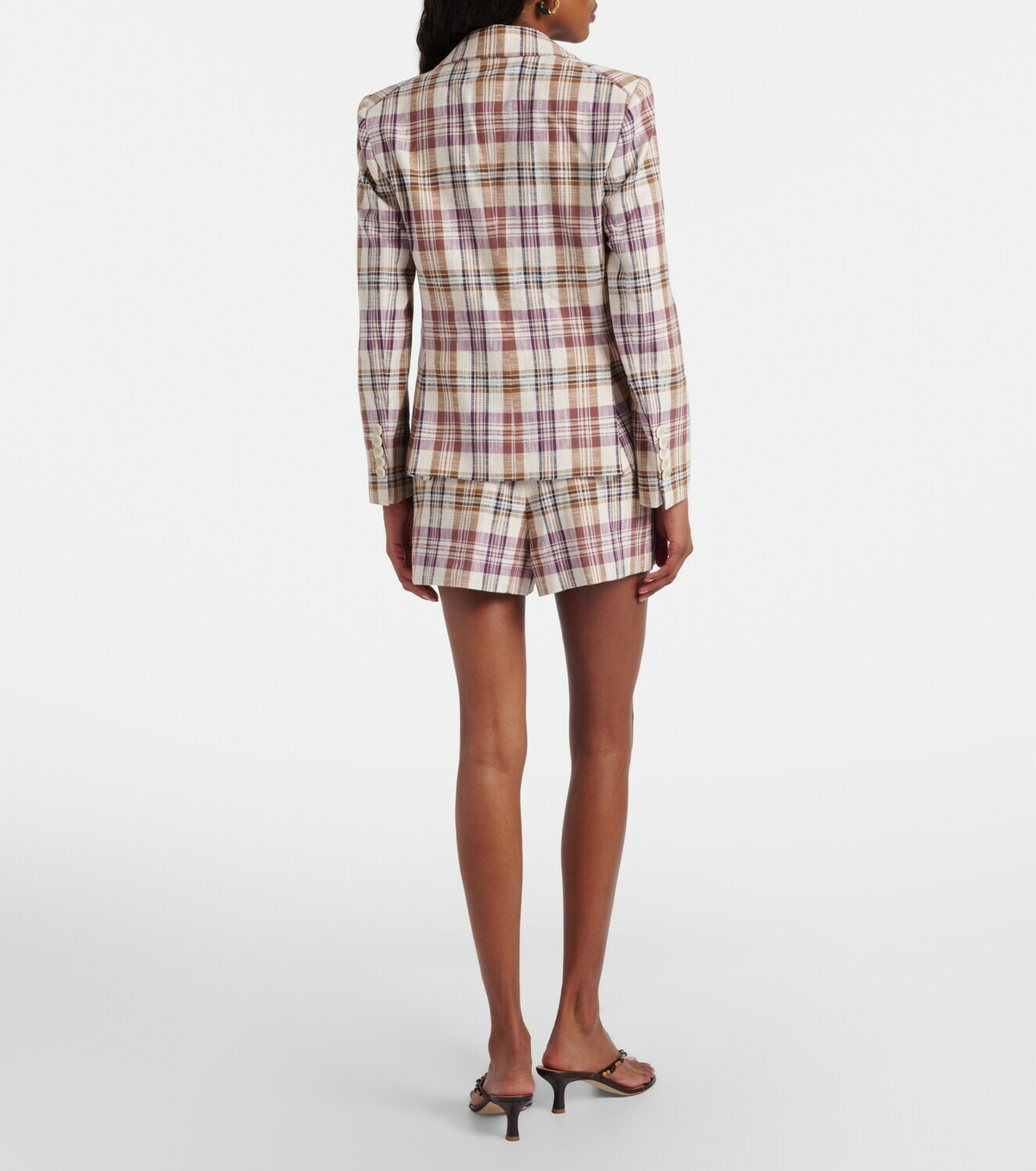 Veronica Beard Allen cotton-blend plaid shorts