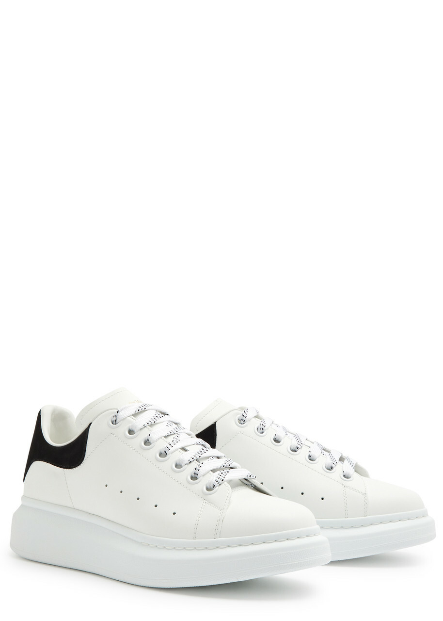 Alexander Mcqueen Oversized Leather Sneakers White And Black