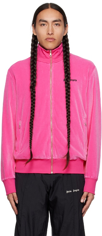 Photo: Palm Angels Pink Embroidered Track Jacket