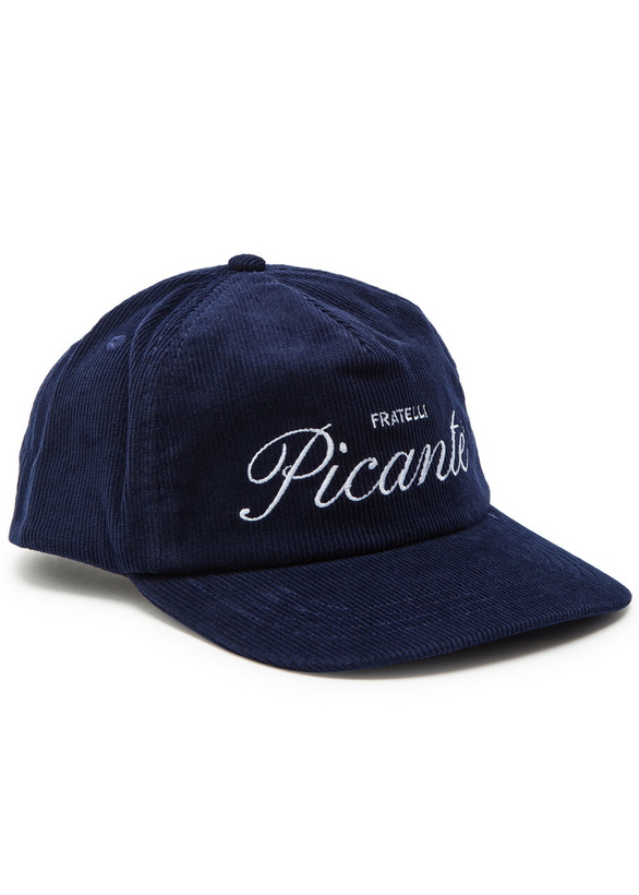 Photo: Picante Fratelli Logo-embroidered Corduroy cap - Navy - One Size