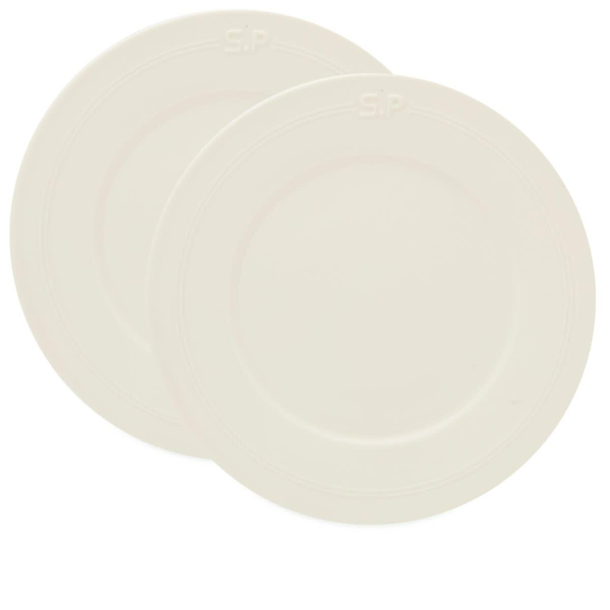 Service Projects Métier Embossed Dinner Plate - Set of 2 in White 