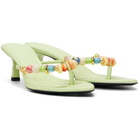Casablanca Green Beaded Heeled Sandals