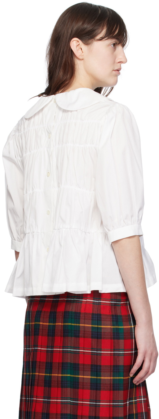 Comme des Garçons Girl White Shirred Blouse
