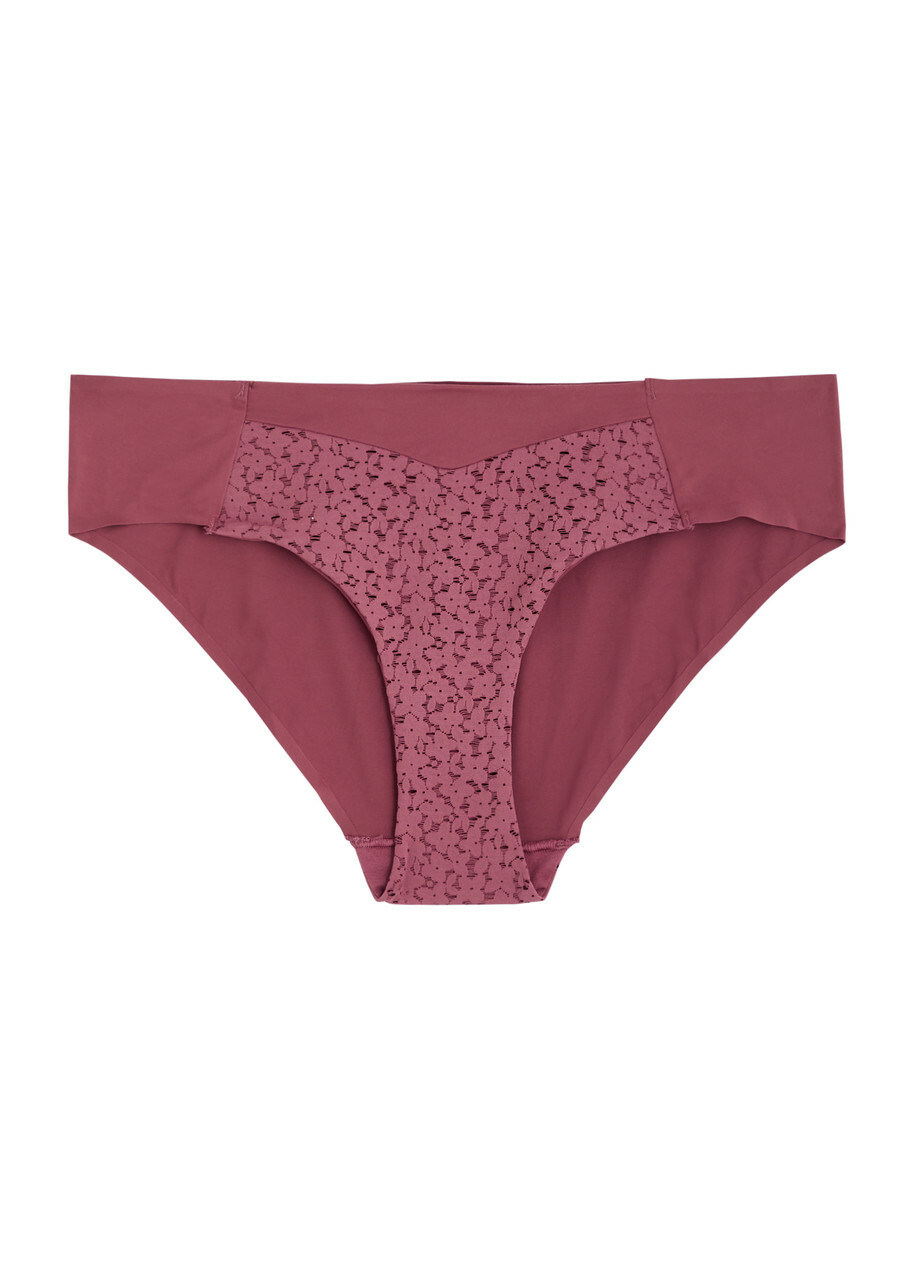 Chantelle Norah Panelled Stretch-jersey Briefs Dark Red XL (UK16 / XL)
