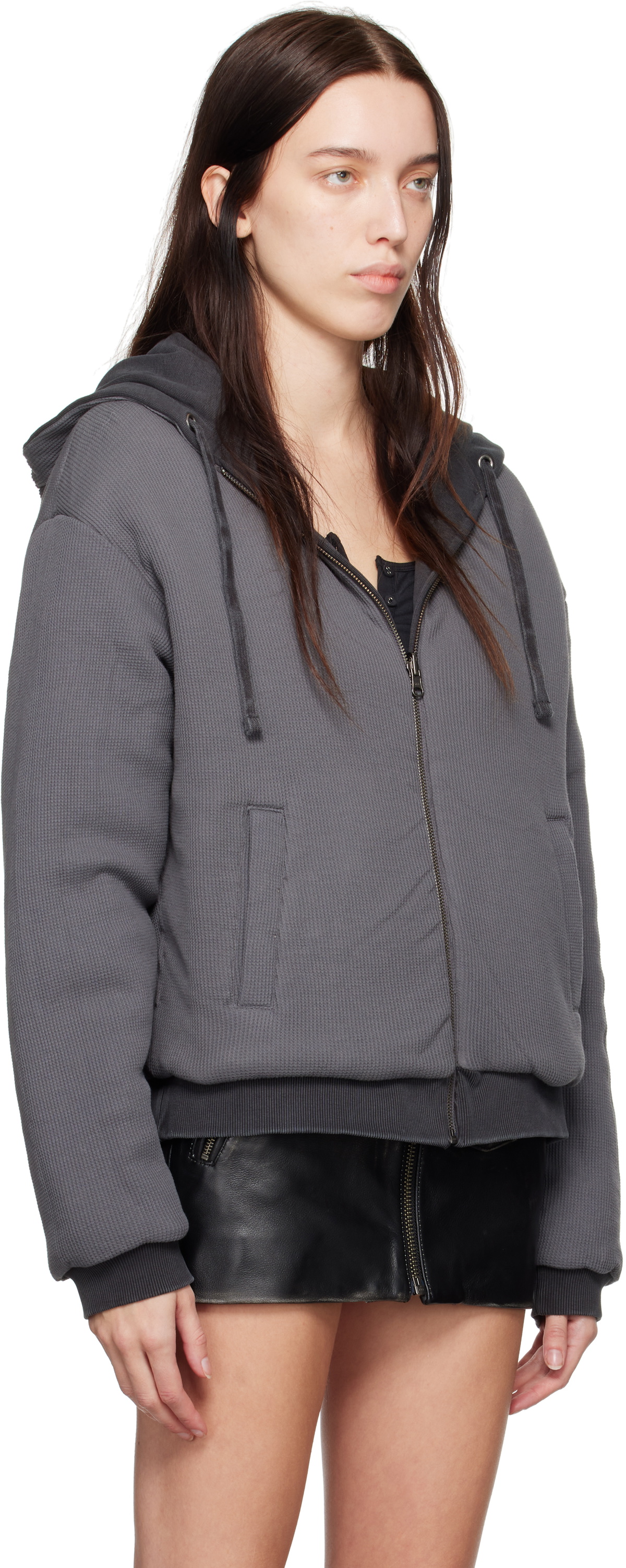 GUESS USA Gray Zip Reversible Hoodie