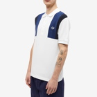 Fred Perry Men's Towelling Panel Polo Shirt in Snow White