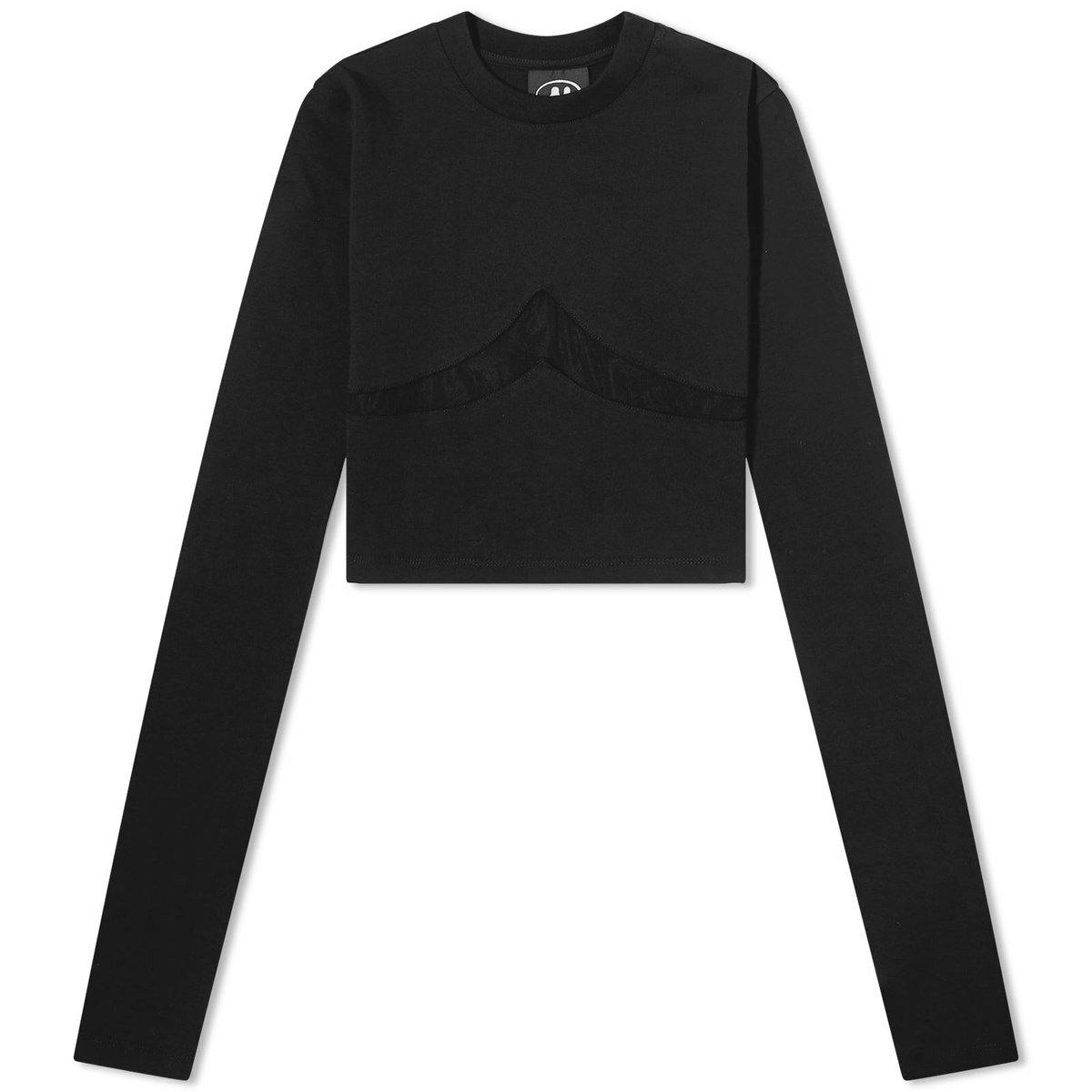 MOWALOLA Women's Long Sleeve Cut Out T-Shirt in Black Mowalola