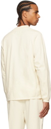 Les Tien Off-White Heavyweight Mock Neck Long Sleeve T-Shirt