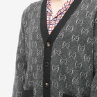 Gucci Men's GG Logo Knit Cardigan in Grey