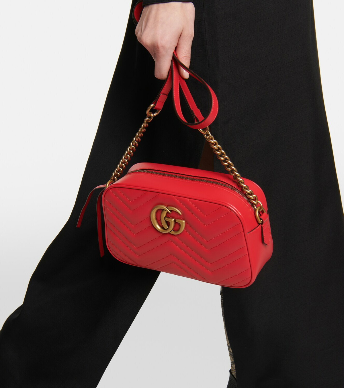 Gg marmont small discount shoulder bag red