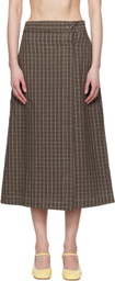 mfpen Brown Classic Wrap Midi Skirt