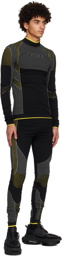 Balmain Black & Yellow Seamless Long Sleeve T-Shirt