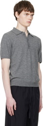 Entire Studios Gray Short Sleeve Knit Polo