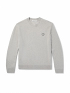 Maison Kitsuné - Bold Fox Head Logo-Embroidered Wool Sweater - Gray