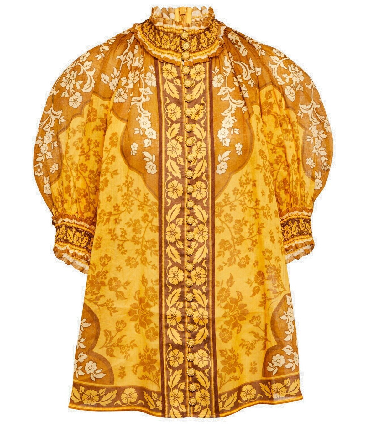 Zimmermann - Wonderland floral linen and silk bustier Zimmermann