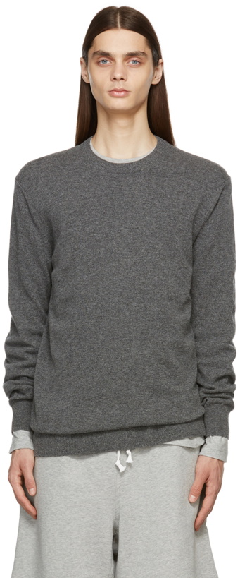 Photo: Comme des Garçons Shirt Grey Knit Lambswool Crewneck